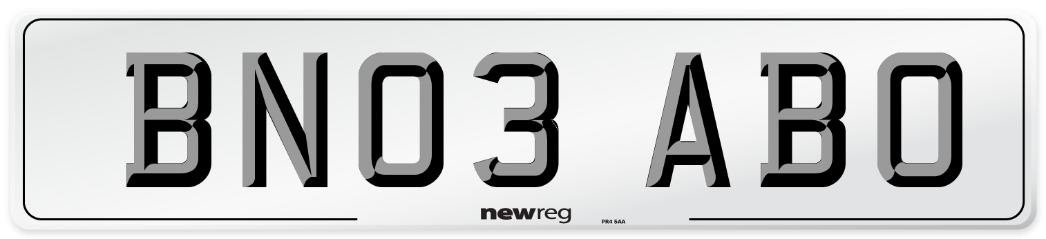 BN03 ABO Number Plate from New Reg